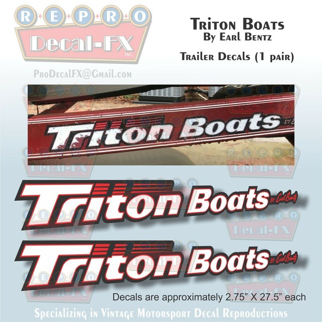Triton Boats By Earl Bentz Trailer Reproduction 2 Piece Marine Vinyl