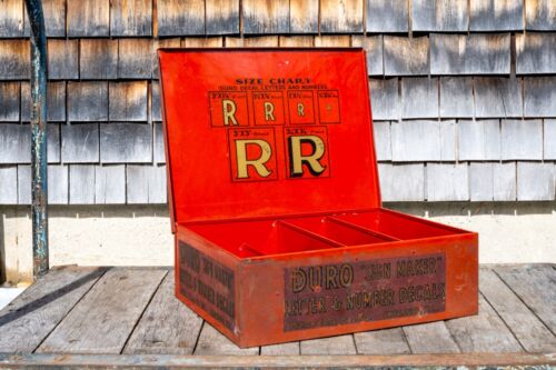 Rare Antique Duro Sign Maker Decal Advertising Large Metal Box - Chicago USA