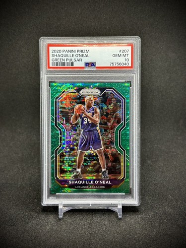 Shaquille O'Neal 2020 Panini Prizm Green Pulsar Prizm /25 SSP PSA 10 Lakers