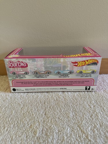 2023 Mattel Barbie The Movie Hot Wheels 1956 Corvette Collector Box Set 4-Pack - Picture 6 of 7