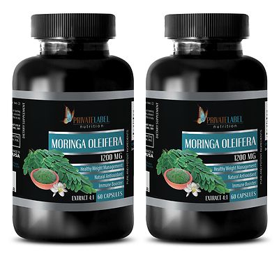super antioxidant - MORINGA OLEIFERA Capsules 1200mg - weight loss pills - 2 Bot