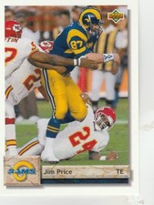 FREE SHIPPING-MINT-1992 Upper Deck #128 Jim Price St. Louis Rams Football Card