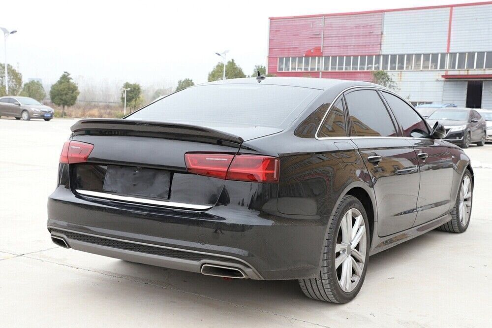 For 2012-2018 2017 A6 C7 Sedan Rear Trunk Spoiler Wing Body Kit Carbon Fiber 1PC