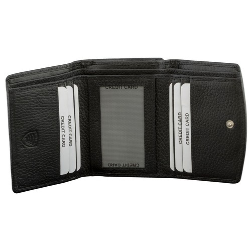 Mini bolso mujer de cuero negro de calidad premium con bloqueo RFID - billetera para damas - Imagen 6 de 6