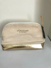 LOCCITANE BEIGE CANVAS AND GOLD FAUX LEATHER ...