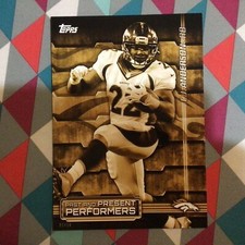 C J Anderson Terrell Davis Broncos 01/10 made 2015 Topps Past Present Gold 5x7
