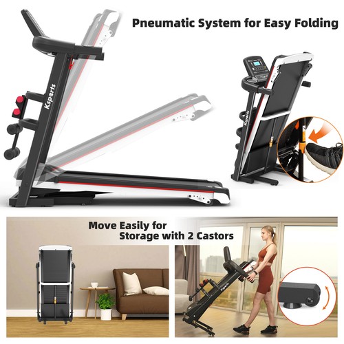 Ksports 16 Inch Wide Foldable Home Treadmill w/ Bluetooth & Fitness Tracking App - Picture 5 of 10