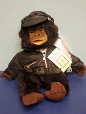 Rare Hosung Coco Gorilla Biker Plush Puppet 12" Leather Jacket Hat & Scarf 1994