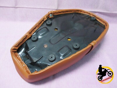 Fit Honda SL100 SL125 Brown Seat + White Stich Diamond Shape