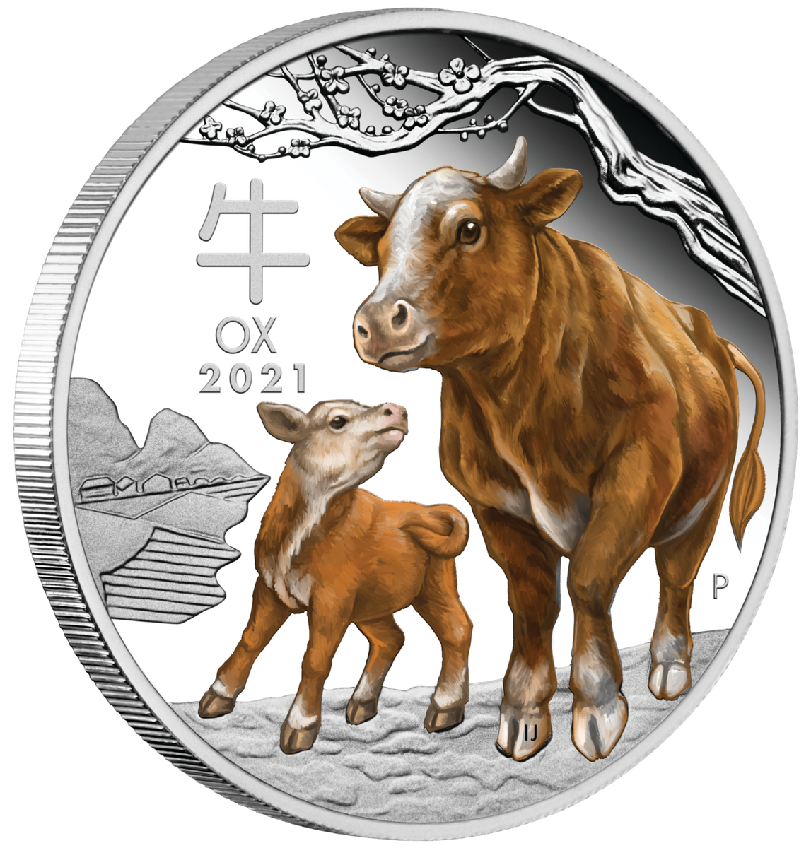 2021 Australia COLORED PROOF Lunar Year of the OX 1oz Silver $1