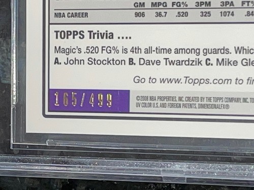 Pop 2💎2008-09 MAGIC JOHNSON /499 TOPPS CHROME ORANGE GOLD REFRACTOR 171 BGS 9.5 - Picture 8 of 12