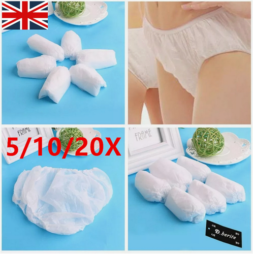 5-20Pcs Disposable Non Woven Fabric Brief Panties Underwear Ladies Women Men UK