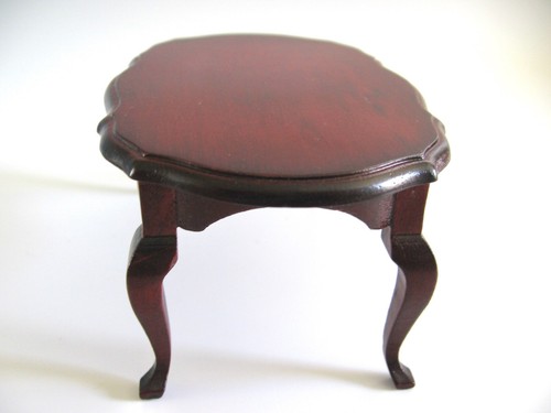 dollhouse doll house miniature VTG WOOD MAHOGANY DINING ROOM TABLE CHAIRS 1:12 - Picture 3 of 5
