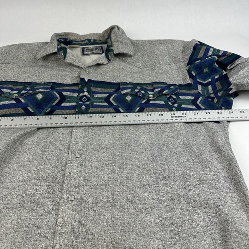 VINTAGE Essentials By Karman Shirt Mens XL Aztec Western Pearl Snap Rodeo USA - Picture 5 of 7
