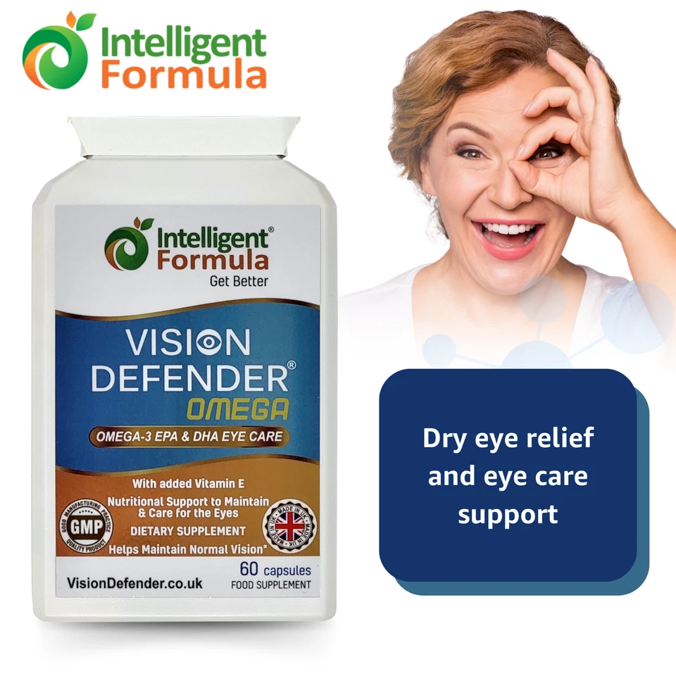 VISION DEFENDER OMEGA: Dry Eye/Macular/Eye Care Omega-3 Pure Fish Oil softgels