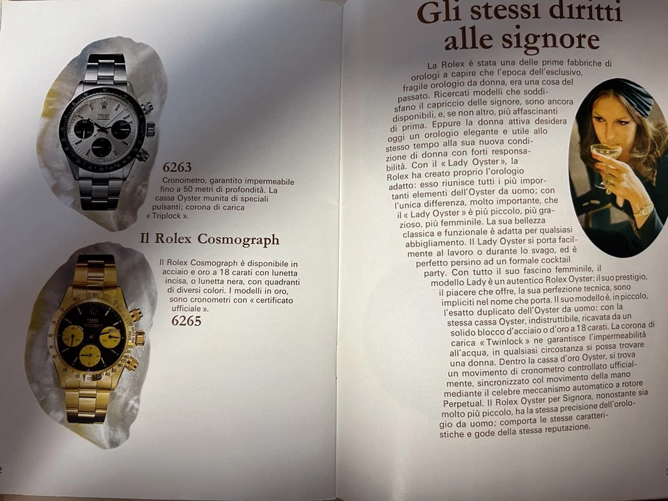 Libretto/ BOOKLET Brochure catalogo Rolex 1977 Italiano Daytona Submariner - Immagine 3 di 4