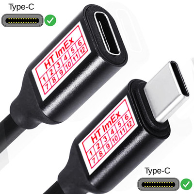 USB-C male to USB-C female cable - Verlängerung Kabel 4K Ultra HD Video audio