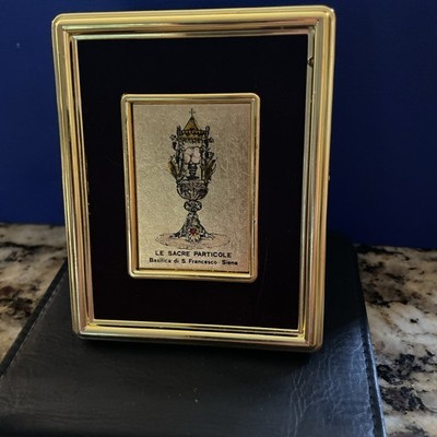 Vintage Small Hand Pained Gold On Frame La Sacre Particole Art Painting