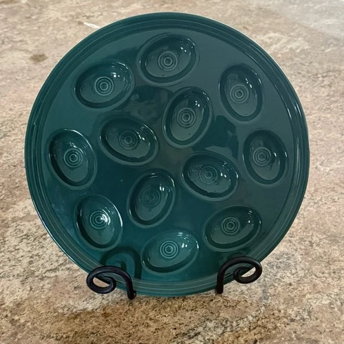 Fiesta Green Deviled Egg Plate Round Egg Serving Platter 11 1/4" HLC Fiestaware