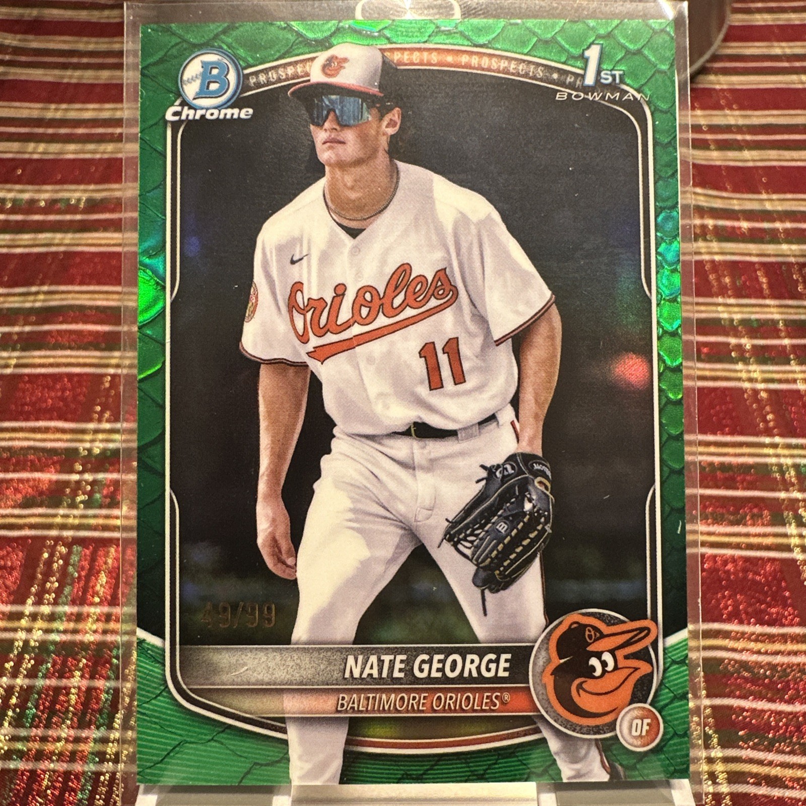 2025 Bowman Chrome - Nate George - Green Reptilian - 1st Bowman /99
