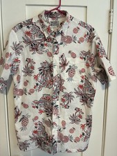 Avanti Pineapple Print 100% Cotton Hawaiian Shirt Made In USA Men’s Large