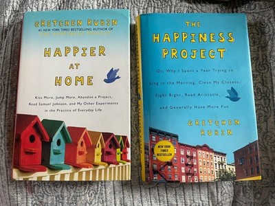 The Happiness Project by Gretchen Rubin Hardback 1st Edition + Happier at Home