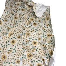 Cottagecore Unbranded Sunflower Bee Print Rectangular Tablecloth 60x84 Cream