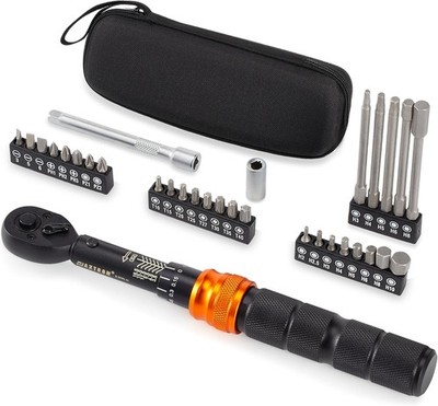 Bike Torque Wrench Set, 1/4 Drive Click Torque Wrench 2-20 Nm with Screwdrive...