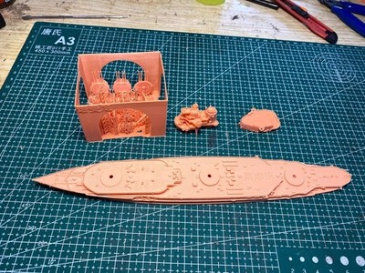 3D Printed 1/700 French Navy Normandy-class Battleship Unpainted Model Kit