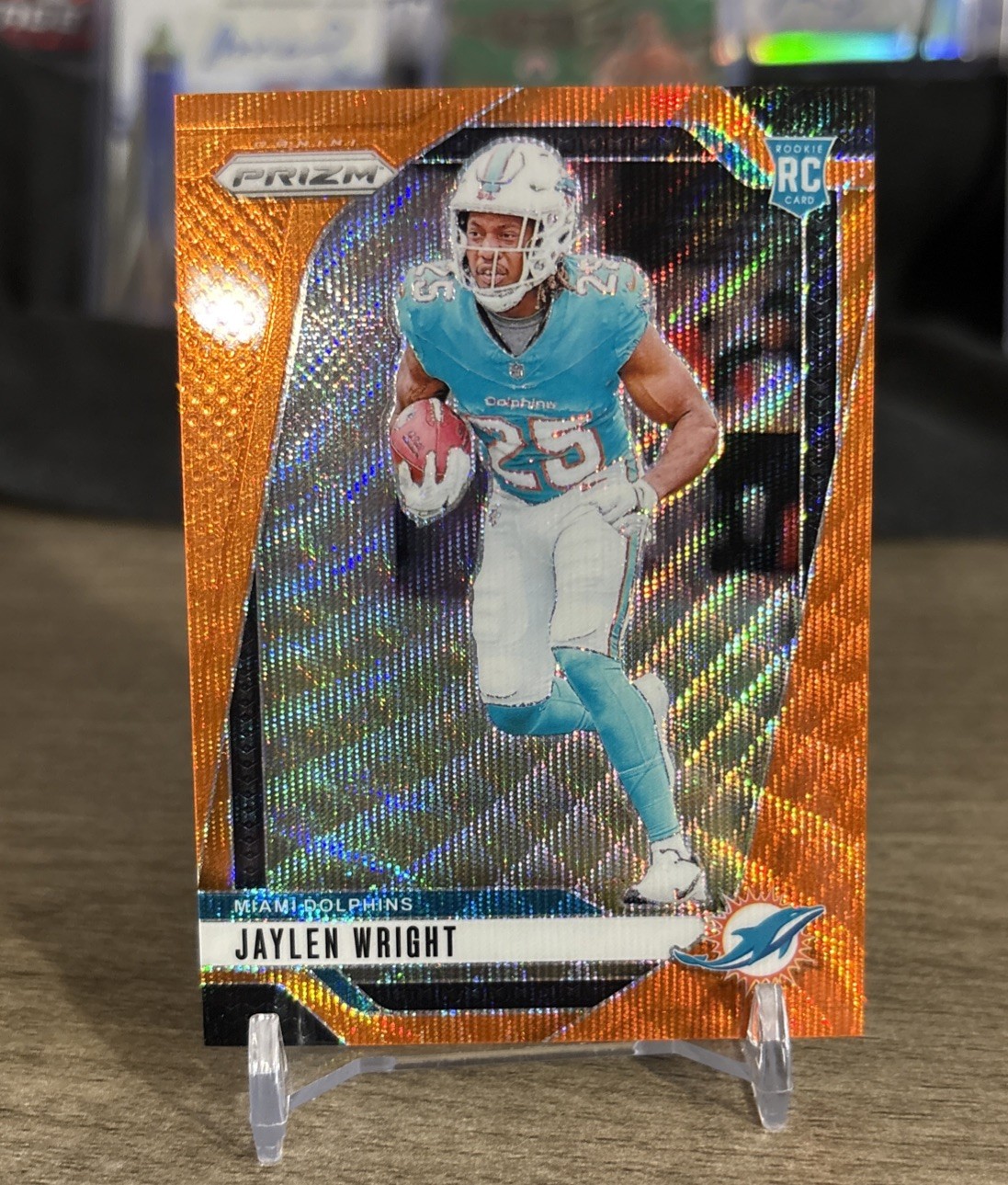 2024 Panini Prizm - Rookies Jaylen Wright #348 Orange Wave Prizm /60 (RC)