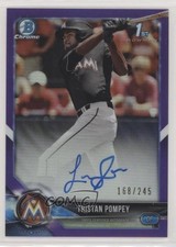 2018 Bowman Draft Chrome Pick Purple Refractor 168/245 Tristan Pompey Auto 3h6