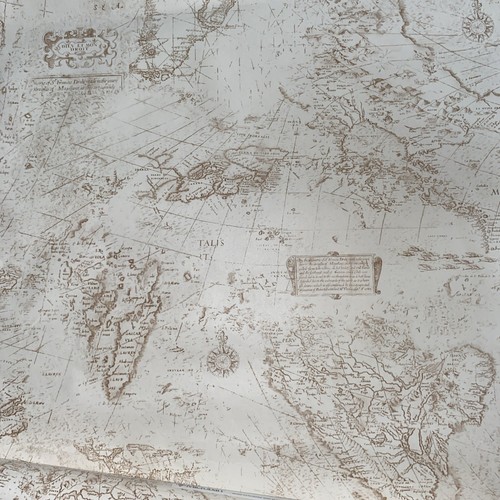 Vintage Imperial Wallpaper Globe Maps Single Roll Beige/brown 56 Sq. Ft. N.O.S - Picture 4 of 6