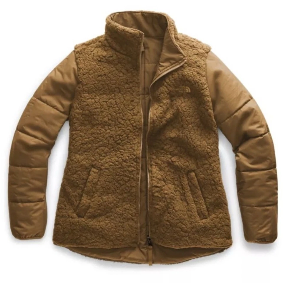Jaqueta feminina The North Face reversível marrom bronzeado tamanho 2XL - Imagem 2 de 4