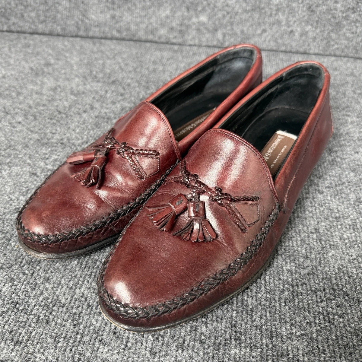 Johnston & Murphy Hayes Penny Men\'s Burgundy Leather Loafers 10.5W 15-1093 Johnston & Murphy Red Solid Dress Shoes for Men for sale | eBay main image 2
