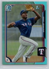 2015 BOWMAN DRAFT #165 ERIC JENKINS CHROME BLUE SKY REFRACTORS TEXAS RANGERS