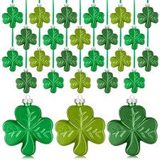 Pcs Large 2.36 Inch St. Patrick's Day Shamrock Ornaments for Tree 24 Matte