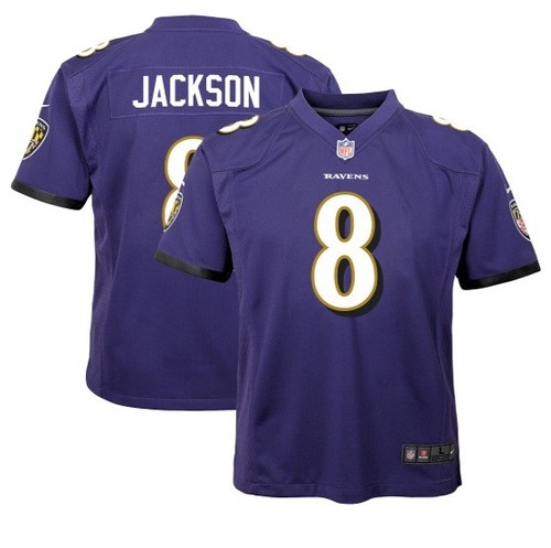 NWT Nike On Field Baltimore Ravens Lamar Jackson #8 Jersey Youth Large Purple