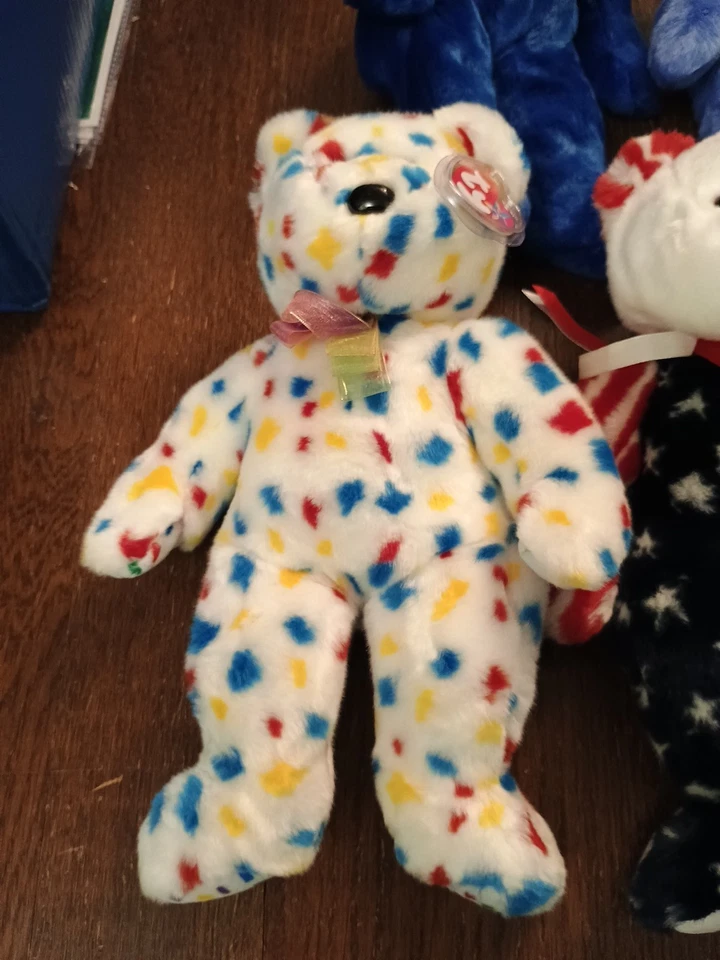 批量 8 件 复古 14 英寸 TY BEANIE BUDDY Bears Erin 2K Spangle Clubby II 员工公主 — 第 2/4 张图片