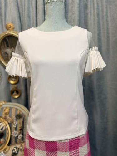 NWT Pink White Plaid Tweed Skirt With Blouse Size M And Jewelry Set - Picture 6 of 10