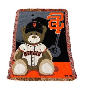 San Francisco Giants Teddy Bear Woven Tapestry Throw Blanket
