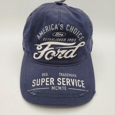 Ford Logo "Super Service" Baseball Cap Hat Hook Loop Strap Men's One Size READ