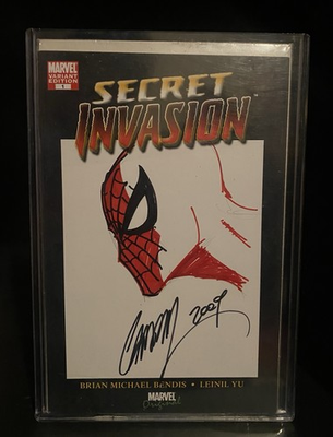 #ad #ad J Scott Campbell Original Sketch Spider man NYCC 2009 NYCC SECRET INVASION #1 $1200.00