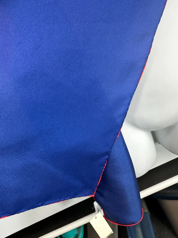 Talbots Bufanda Seda Cuadrada Rectángulo Azul Rosa Raya Geométrica 10x66 pulgadas Foto 4 de 4