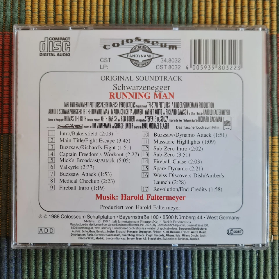 RUNNING MAN 1987 ORIGINAL SOUNDTRACK BY HAROLD FALTERMEYER - Bild 2 von 4