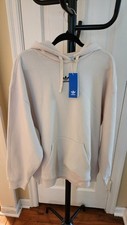 NWT Adidas Womens Ess Os Hoodie Size M Wonder White Oversized See Images