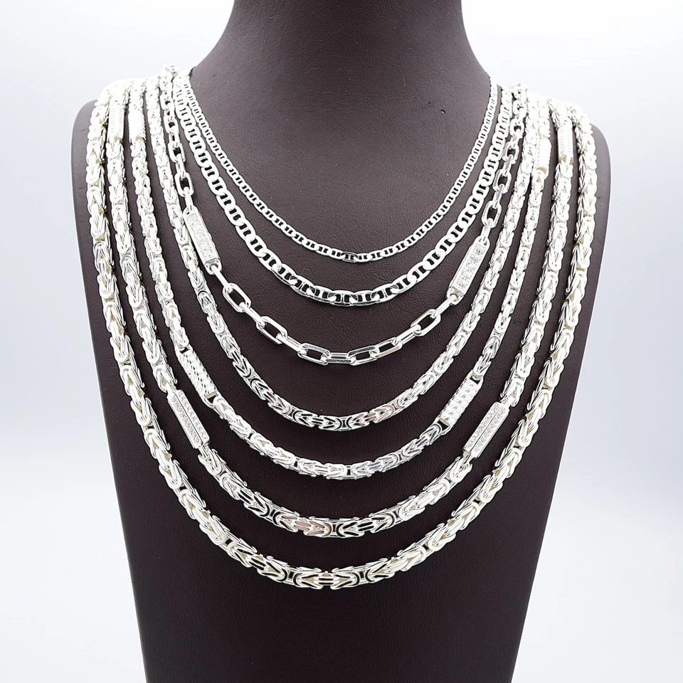 Königskette 925 Silber Zirkonia Strass rhodiniert Hochglanz - Bild 3 von 3