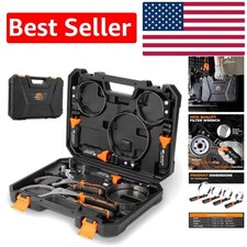 Universal Oil Filter Wrench Set - 9" & 12" Tools with Adjustable Sizes Included