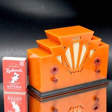 Art Deco Mini 1933 Crosley 33S Radio Transistor Marbled Butterscotch Catalin