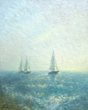 Original oil on canvas Impasto painting, Hand-painted seascape, Impressionism