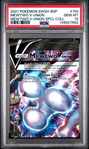 2021 POKEMON SWSH V-UNION SPECIAL COLLECTION #159 MEWTWO V-UNION PSA 10